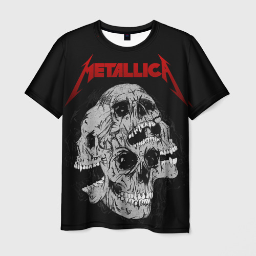 Мужская футболка с принтом Metallica skulls, вид спереди №1