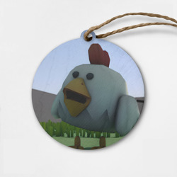 Деревянная игрушка круг Chicken Gun курица в лесу