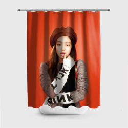 Штора 3D для ванной Blackpink Jennie in beret