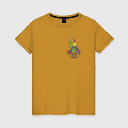 Волнистый попугай волшебник – Женская футболка хлопок с принтом купить со скидкой в -20%