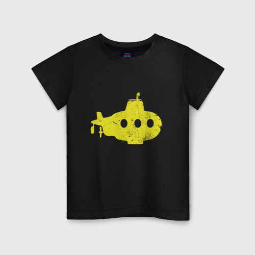 Детская футболка хлопок с принтом Желтая подводная лодка, вид спереди #2