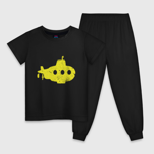 Детская пижама хлопок с принтом Желтая подводная лодка, вид спереди #2