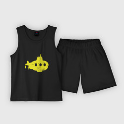 Детская пижама с шортами хлопок Желтая подводная лодка