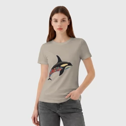 Женская футболка хлопок Косатка рисунок - фото 2