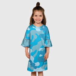 Детское платье 3D Камуфляж военный синий - фото 2