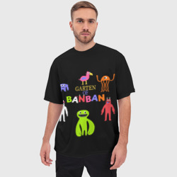 Мужская футболка oversize 3D Детский сад Банбана персонажи - фото 2