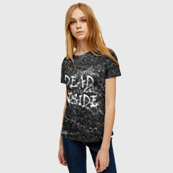 Женская футболка 3D Dead Inside надпись и брызги - фото 2