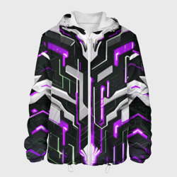 Мужская куртка 3D Кибер Броня Фиолетовая