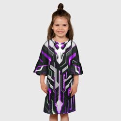 Детское платье 3D Кибер Броня Фиолетовая - фото 2