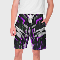 Мужские шорты 3D Кибер Броня Фиолетовая