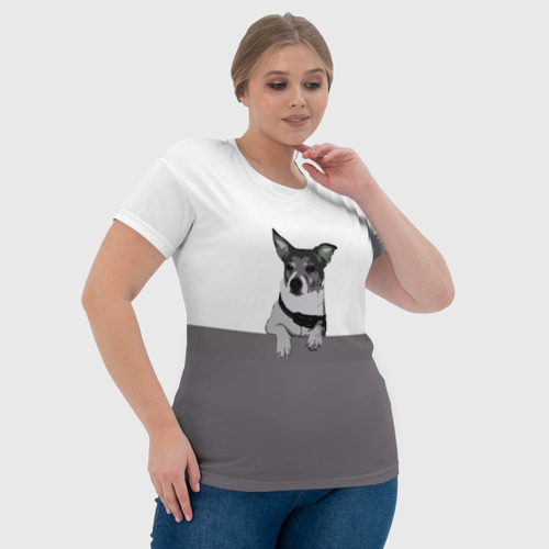 Женская футболка 3D Джек-рассел-терьер стилизация, цвет 3D печать - фото 6