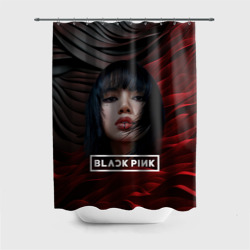 Штора 3D для ванной Blackpink red and black