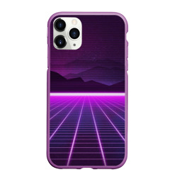 Чехол для iPhone 11 Pro Max матовый Неоновые звёздные горы