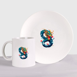 Набор: тарелка + кружка Китайский водяной дракон