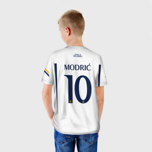 Детская футболка 3D Лука Модрич Реал Мадрид форма 23-24 домашняя, цвет 3D печать - фото 4