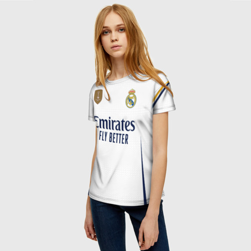 Женская футболка 3D Лука Модрич Реал Мадрид форма 23-24 домашняя, цвет 3D печать - фото 3