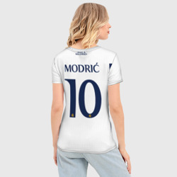 Женская футболка 3D Slim Лука Модрич Реал Мадрид форма 23-24 домашняя - фото 2