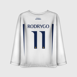 Детский лонгслив 3D Родриго Реал Мадрид форма 23-24 домашняя