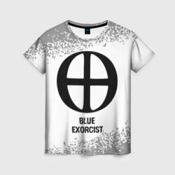 Женская футболка 3D Blue Exorcist glitch на светлом фоне