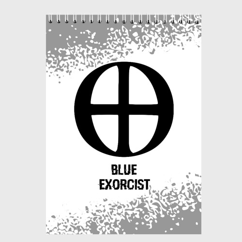 Скетчбук Blue Exorcist glitch на светлом фоне, цвет белый