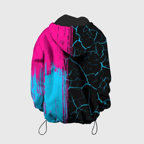 Детская куртка 3D с принтом Demon Slayer - neon gradient: по-вертикали, вид сзади #1