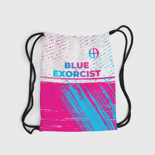 Рюкзак-мешок 3D Blue Exorcist neon gradient style: символ сверху - фото 6