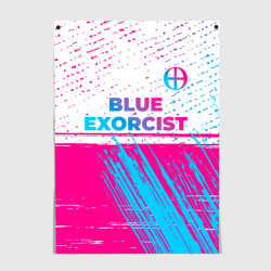 Постер Blue Exorcist neon gradient style: символ сверху