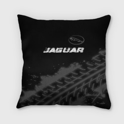 Подушка 3D Jaguar Speed на темном фоне со следами шин: символ сверху