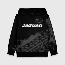 Jaguar Speed на темном фоне со следами шин: символ сверху – Детская толстовка 3D с принтом купить со скидкой в -20%