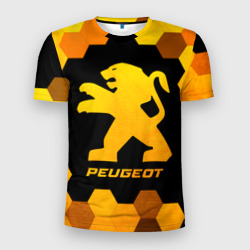 Мужская футболка 3D Slim Peugeot - gold gradient