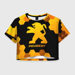 Женская футболка Crop-top 3D Peugeot - gold gradient