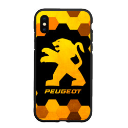 Чехол для iPhone XS Max матовый Peugeot - gold gradient