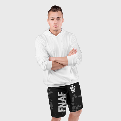 Мужские шорты спортивные FNAF glitch на темном фоне: надпись, символ, цвет 3D печать - фото 5