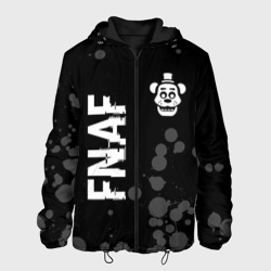 Мужская куртка 3D FNAF glitch на темном фоне: надпись, символ