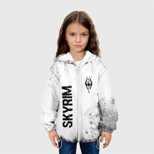 Детская куртка 3D Skyrim glitch на светлом фоне: надпись, символ, цвет белый - фото 4