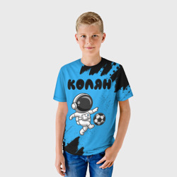 Детская футболка 3D Колян космонавт футболист - фото 2