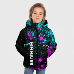 Зимняя куртка для мальчиков 3D Евгений и неоновый герб России: по-вертикали - фото 2