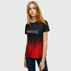Женская футболка 3D Evanescence red plasma - фото 2
