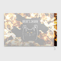 Флаг 3D Burzum рок кот и огонь - фото 2