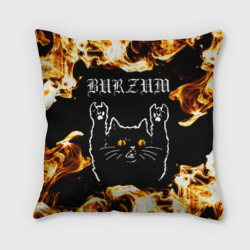 Подушка 3D Burzum рок кот и огонь