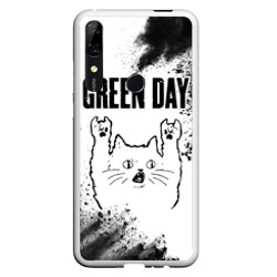 Чехол для Honor P Smart Z Green Day рок кот на светлом фоне