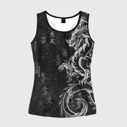 Женская майка 3D White dragon - grunge