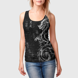 Женская майка 3D White dragon - grunge - фото 2