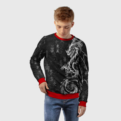Детский свитшот 3D White dragon - grunge - фото 2