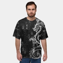 Мужская футболка oversize 3D White dragon - grunge - фото 2