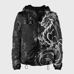 Женская куртка 3D White dragon - grunge