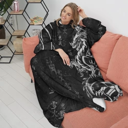 Плед с рукавами White dragon - grunge - фото 2