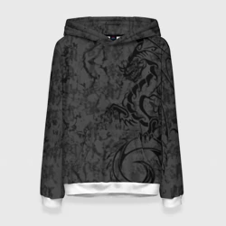 Женская толстовка 3D Black dragon - grunge