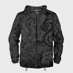 Мужская ветровка 3D Black dragon - grunge
