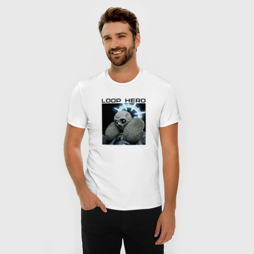 Мужская футболка хлопок Slim с принтом Лич - Loop Hero, фото на моделе #1